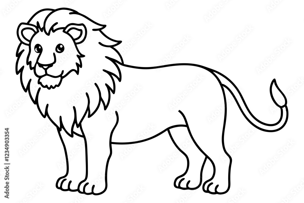 Lion Silhouette Clean Vector Line Art Lion Silhouette Clean Vector Line Art