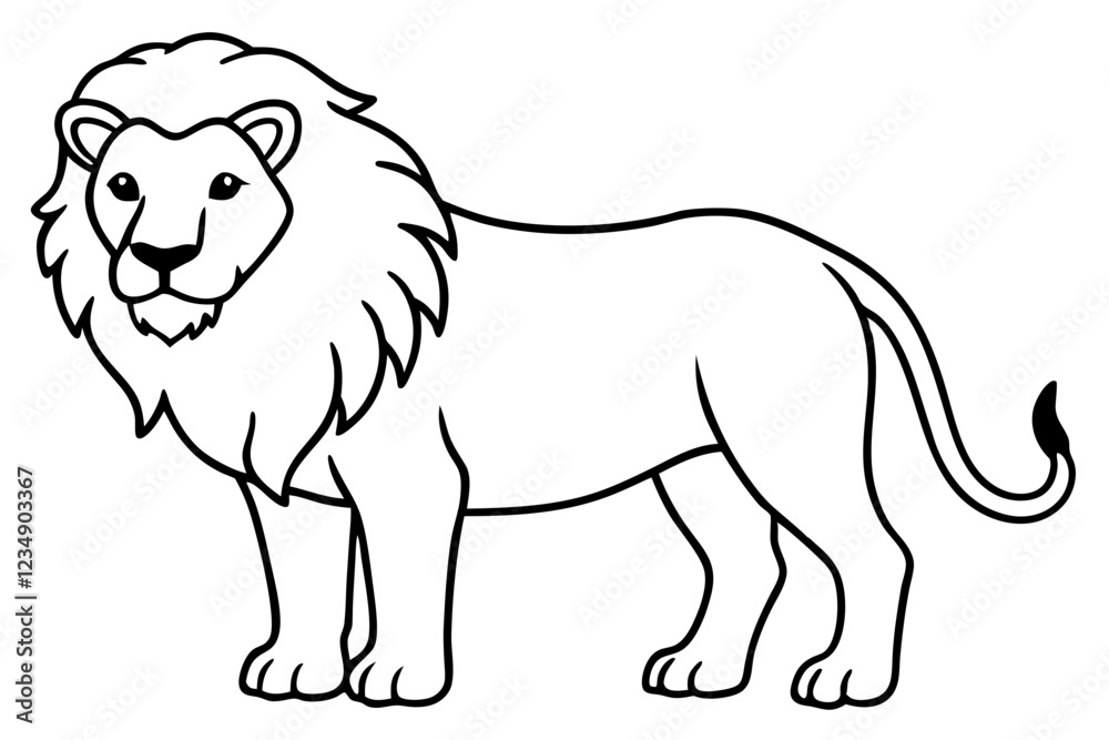 Lion Silhouette Clean Vector Line Art Lion Silhouette Clean Vector Line Art