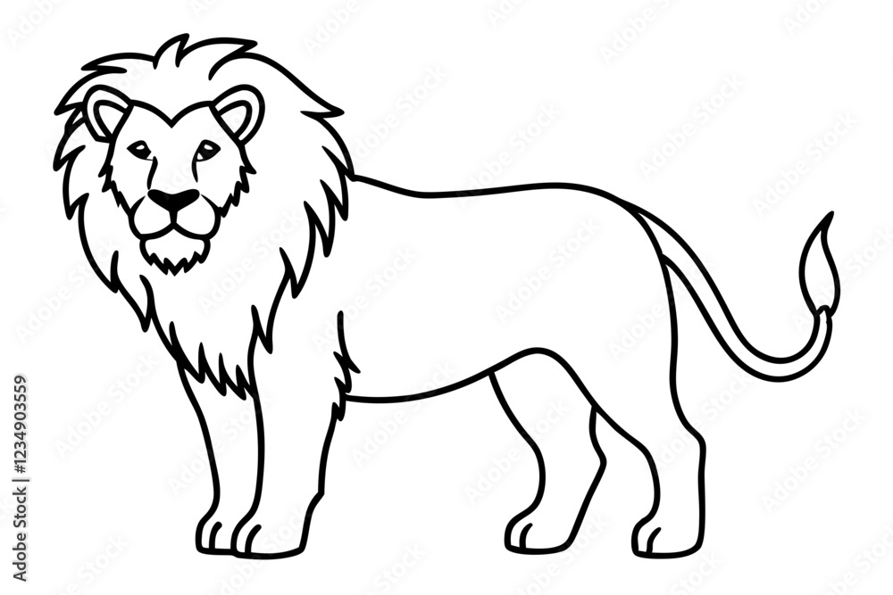 Lion Silhouette Clean Vector Line Art Lion Silhouette Clean Vector Line Art