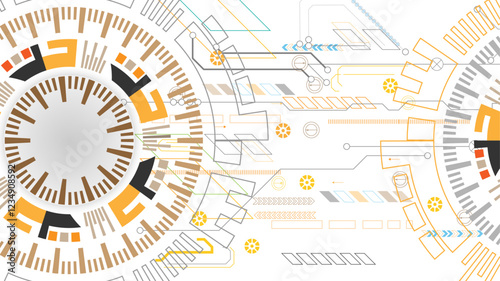 Scientific and technological concept with the use of technical elements formed the Vector illustration concept Scientific and technological concept with the use of technical elements formed the shape