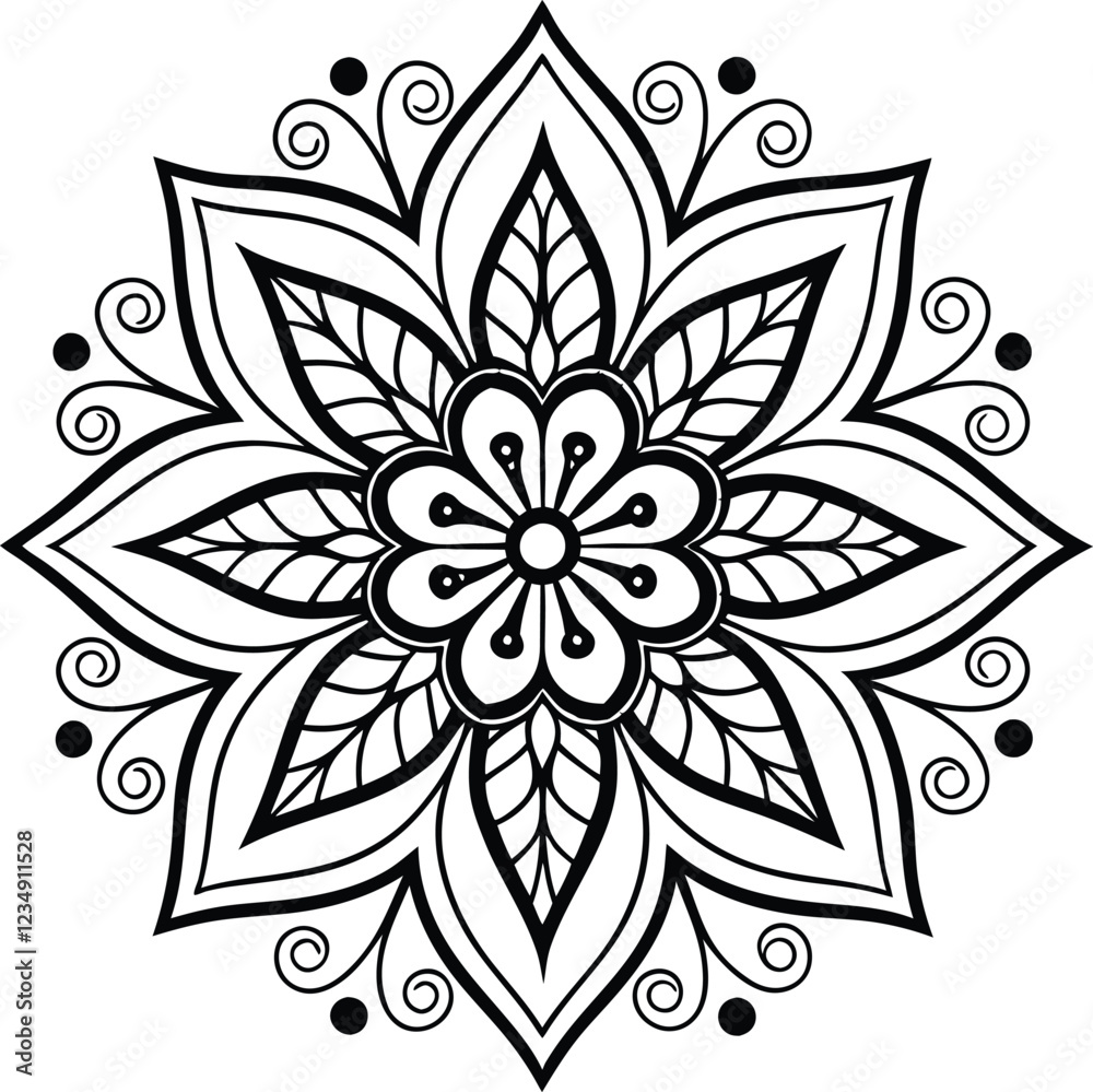 Fototapeta premium Mandala Design art work silhouette vector illustration