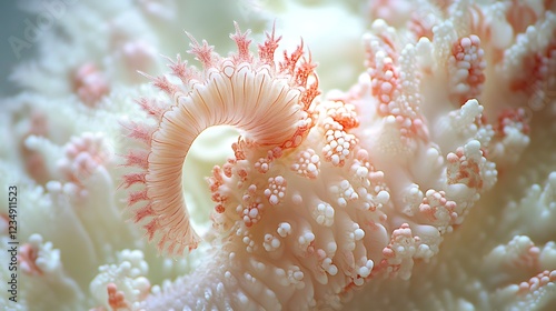 Delicate Coral Polyp Displays Intricate Fanlike Structure photo