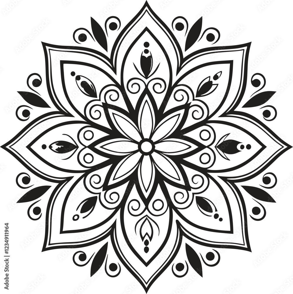 Fototapeta premium Mandala Design art work silhouette vector illustration
