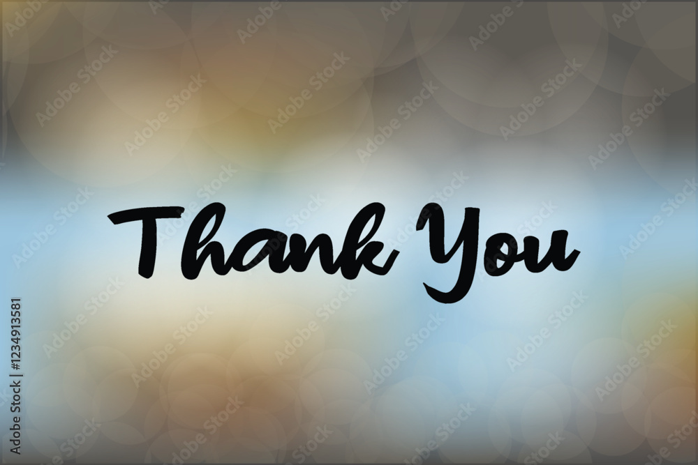 Thank you vector lettering on blurred lights vector illustration design background Thank you vector lettering on blurred lights vector illustration design background