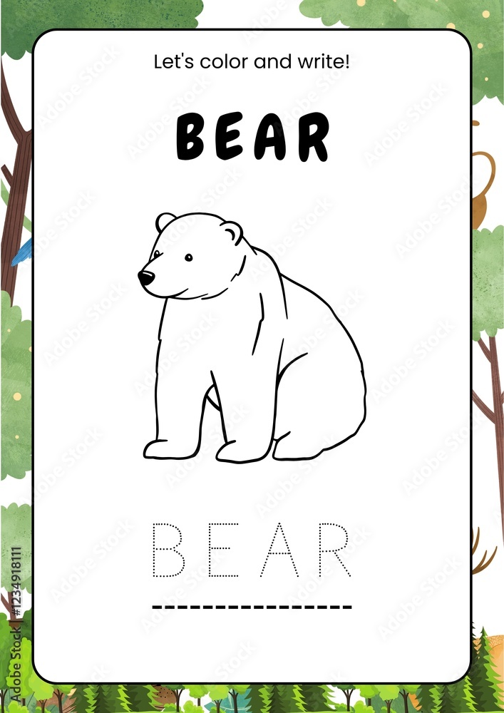 Naklejka premium Coloring Animal - Bear