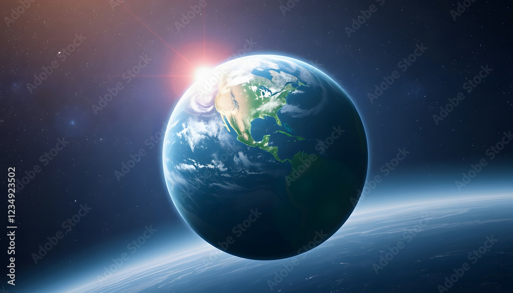 Earth In Universe, Diffused lighting, with white tones
