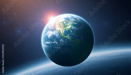 Earth In Universe, Diffused lighting, with white tones