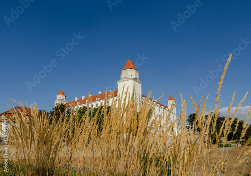 Photography Bratislava landscape view of Bratislava castle majestic medieval building