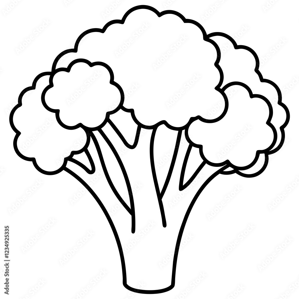 Simplistic Broccolini One-Line Vector Graphic Simplistic Broccolini One-Line Vector Graphic