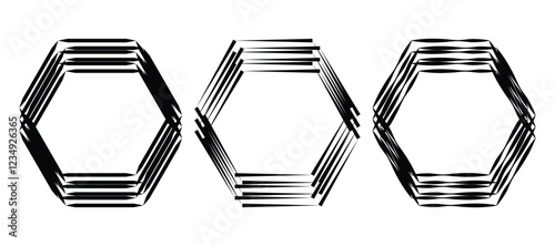 Random polygon contour frame, border element