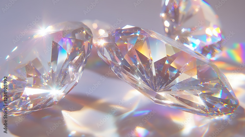 Sparkling Diamonds Glimmering With Prismatic Light Sparkling Diamonds Glimmering With Prismatic Light
