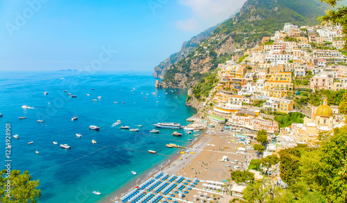 Obraz na płótnie Positano village on Amalfi Coast, Italy travel photo w salonie