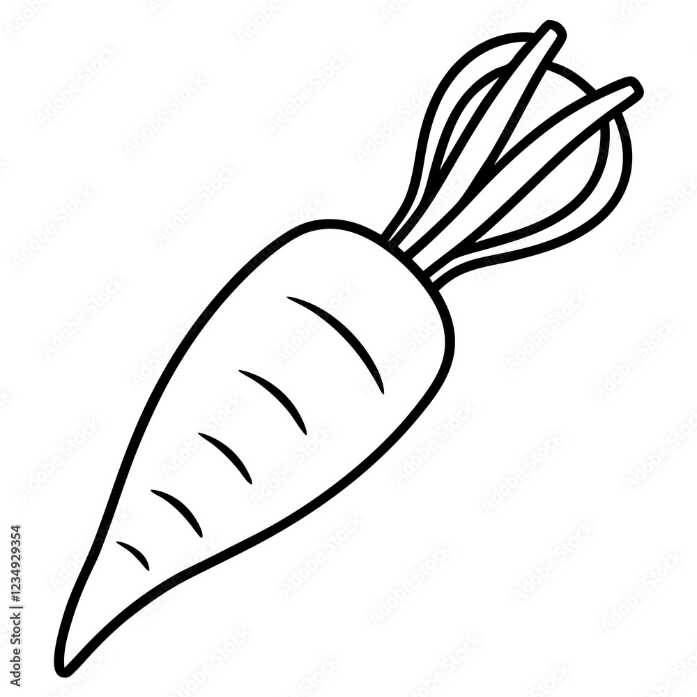 Single-Line Parsnip Clean Vector Design Single-Line Parsnip Clean Vector Design