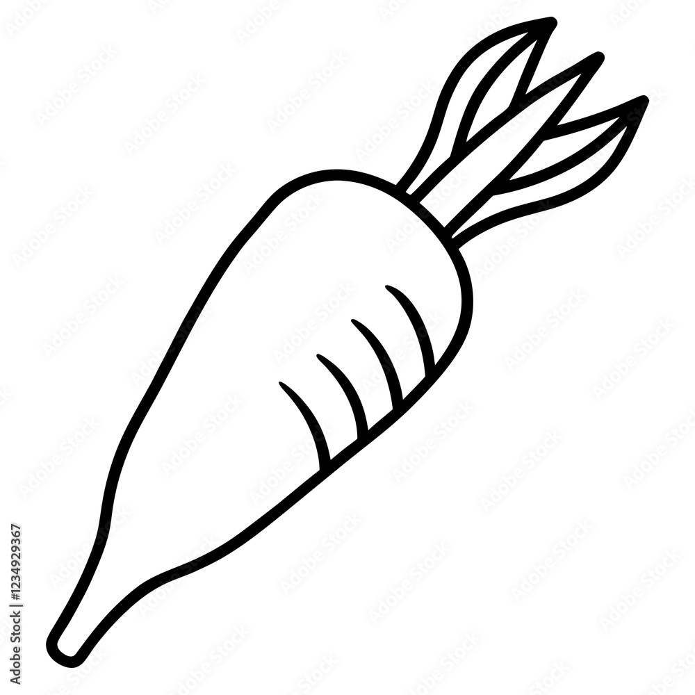 Single-Line Parsnip Clean Vector Design Single-Line Parsnip Clean Vector Design