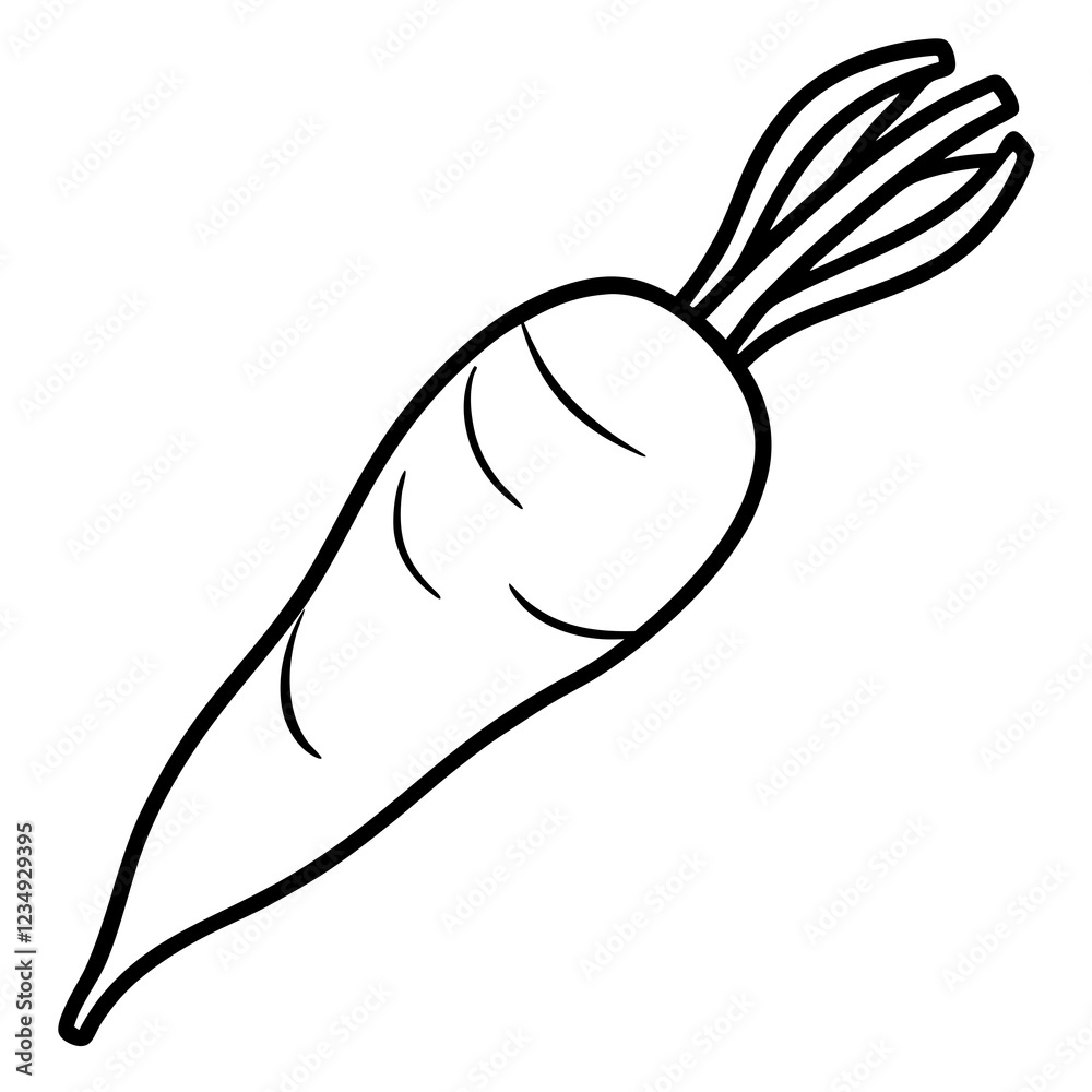 Single-Line Parsnip Clean Vector Design Single-Line Parsnip Clean Vector Design