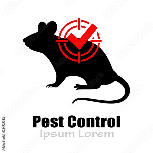 Pest control vector icon, mouse target sign