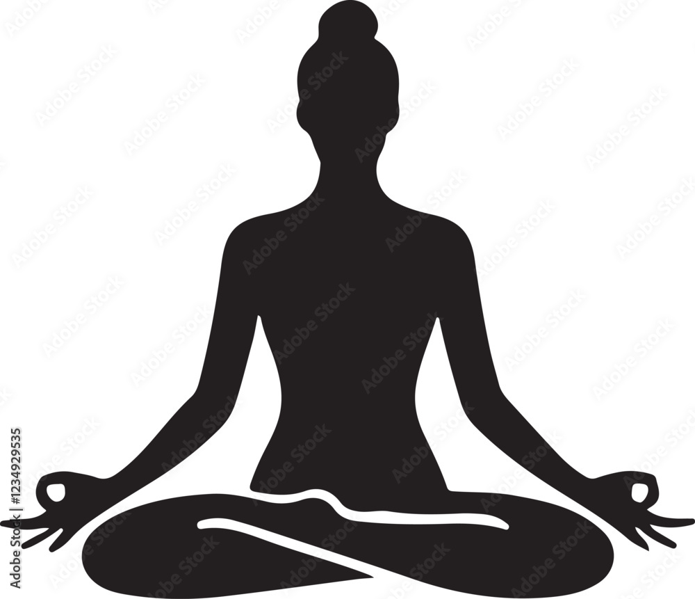 Silhouette vector icon of a person practicing holistic healing. Simple black EPS graphic representing wellness, energy healing, meditation, and natural therapies. Silhouette vector icon of a person practicing holistic healing. Simple black EPS graphic representing wellness, energy healing, meditation, and natural therapies.