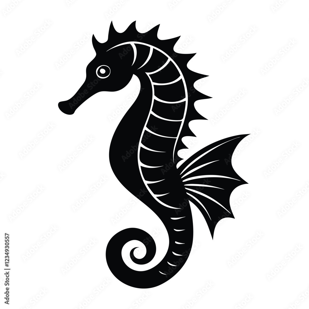 Fototapeta premium silhouette art of a seahorse