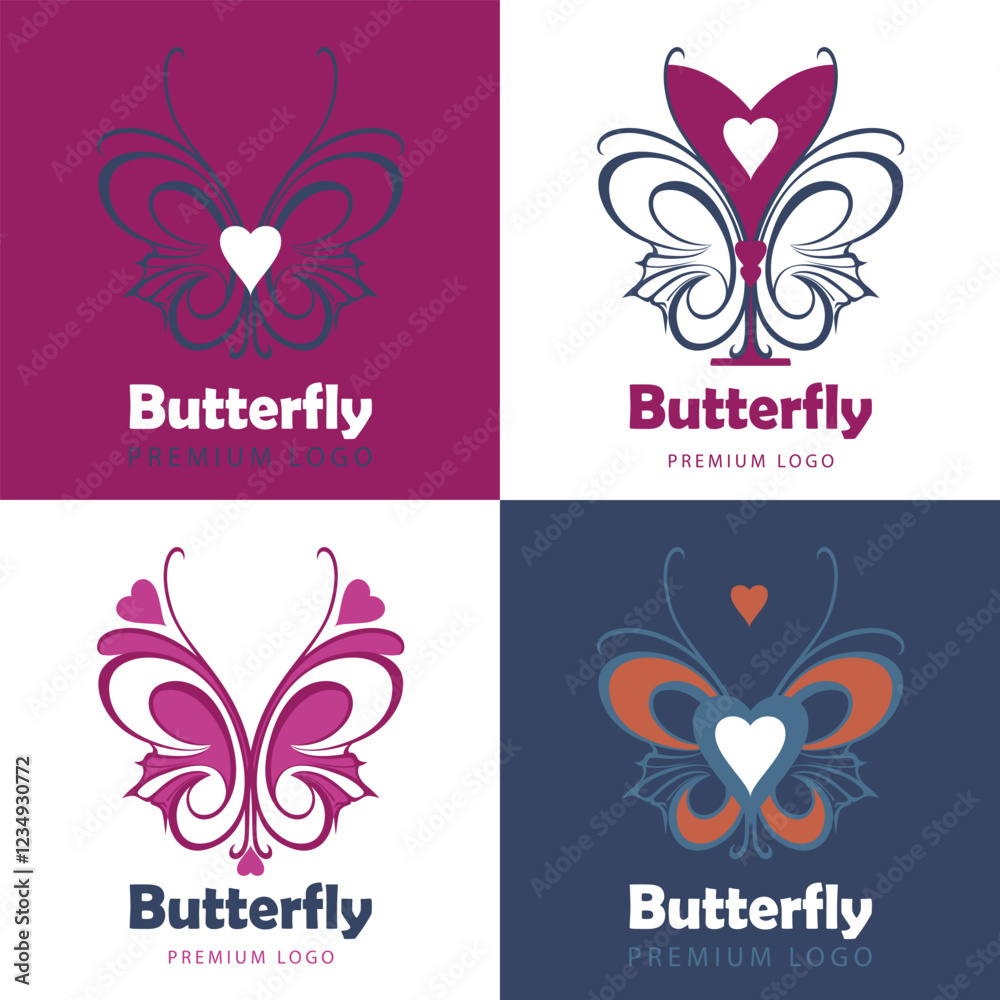 Butterfly, logo. Vectore illustration.