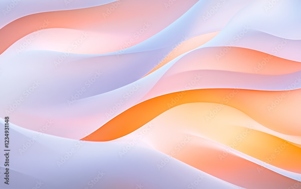 Fototapeta premium Soft pastel waves blend seamlessly in a serene abstract background, evoking tranquility and calmness