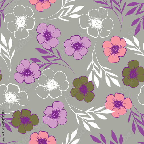 textile design with flower pattern image