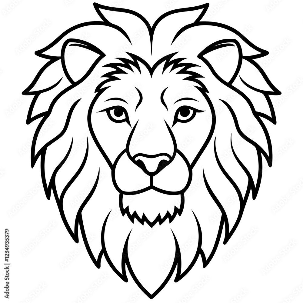 Sleek Lion Head Vector Illustration Sleek Lion Head Vector Illustration