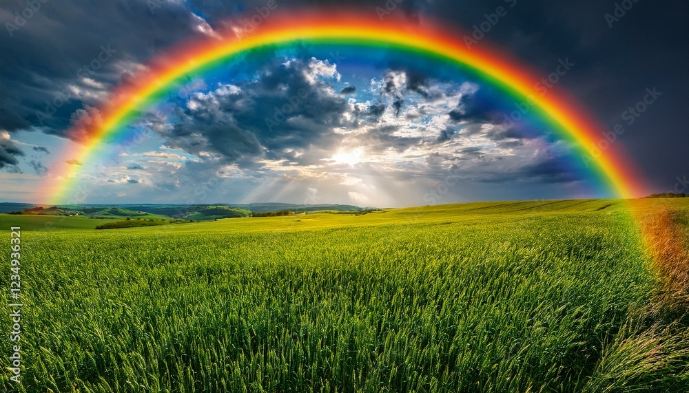 rainbow over field rainbow over field