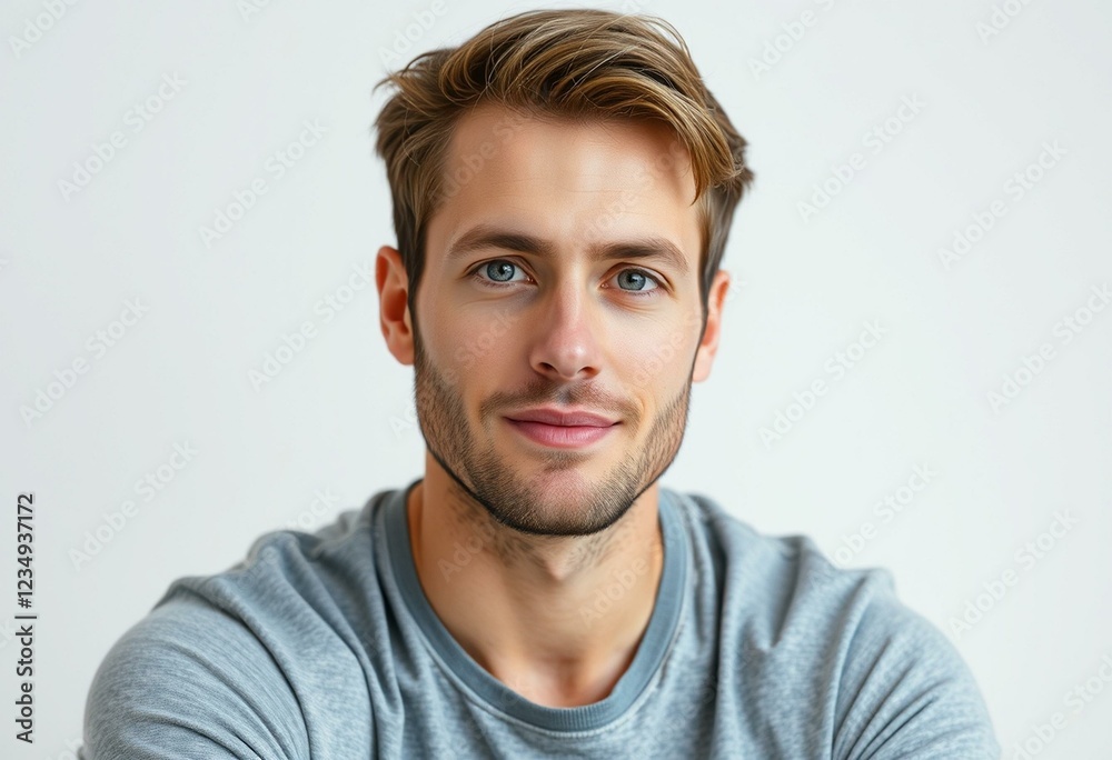 Fototapeta premium Male portrait on neutral background