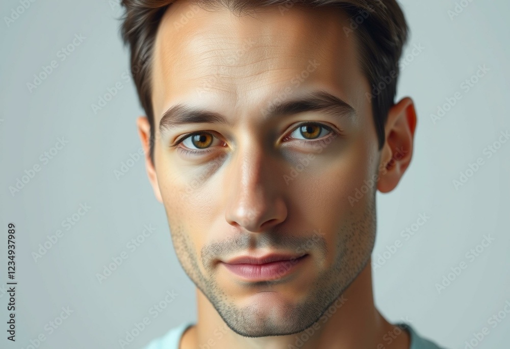 Obraz premium Male portrait with neutral background and focus on eyes