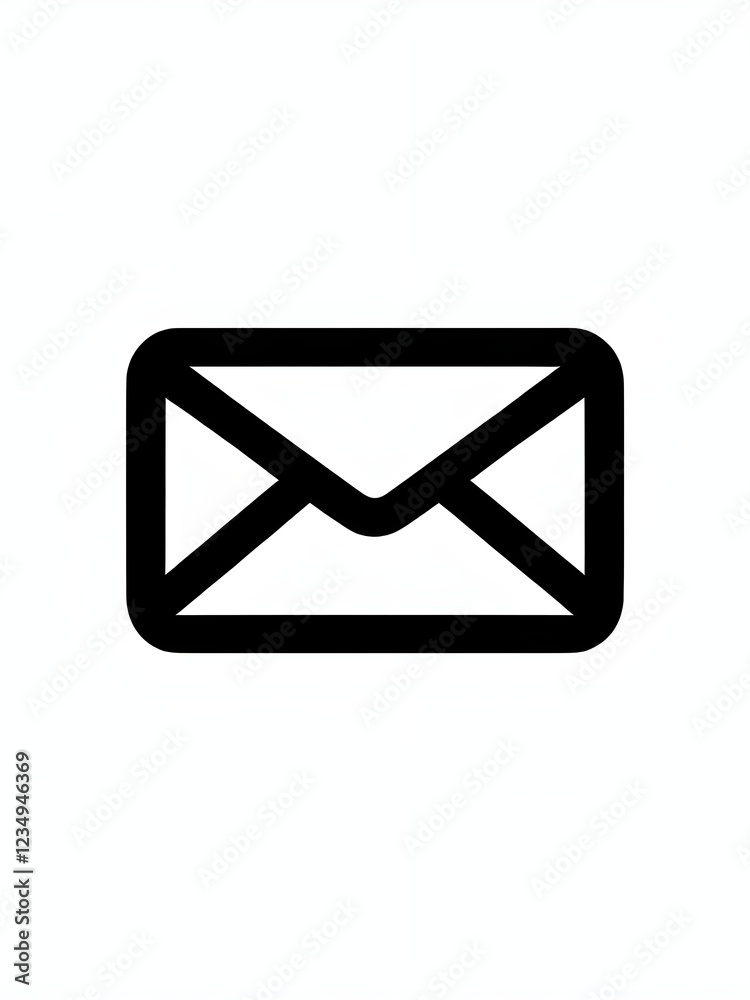 minimalist black envelope icon on white background, simple email symbol in monochrome design, black mail icon representing communication and messages minimalist black envelope icon on white background, simple email symbol in monochrome design, black mail icon representing communication and messages