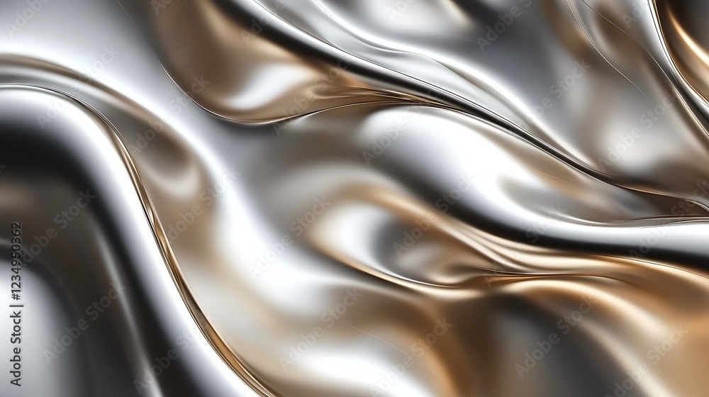 Obraz premium Abstract Silver and Gold Draped Fabric Texture