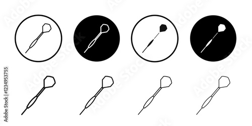 Dart icon Black line art vector logo set