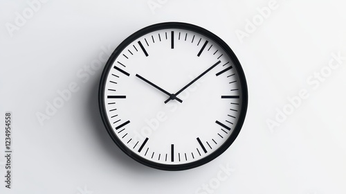 Wallpaper Mural A simple black and white wall clock shows the time Torontodigital.ca