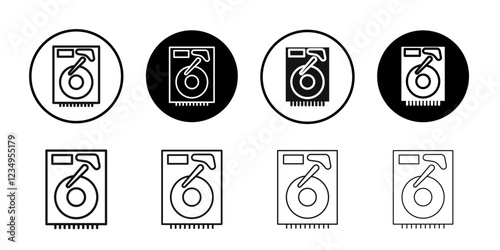 Hard Disk icon Black line art vector logo set
