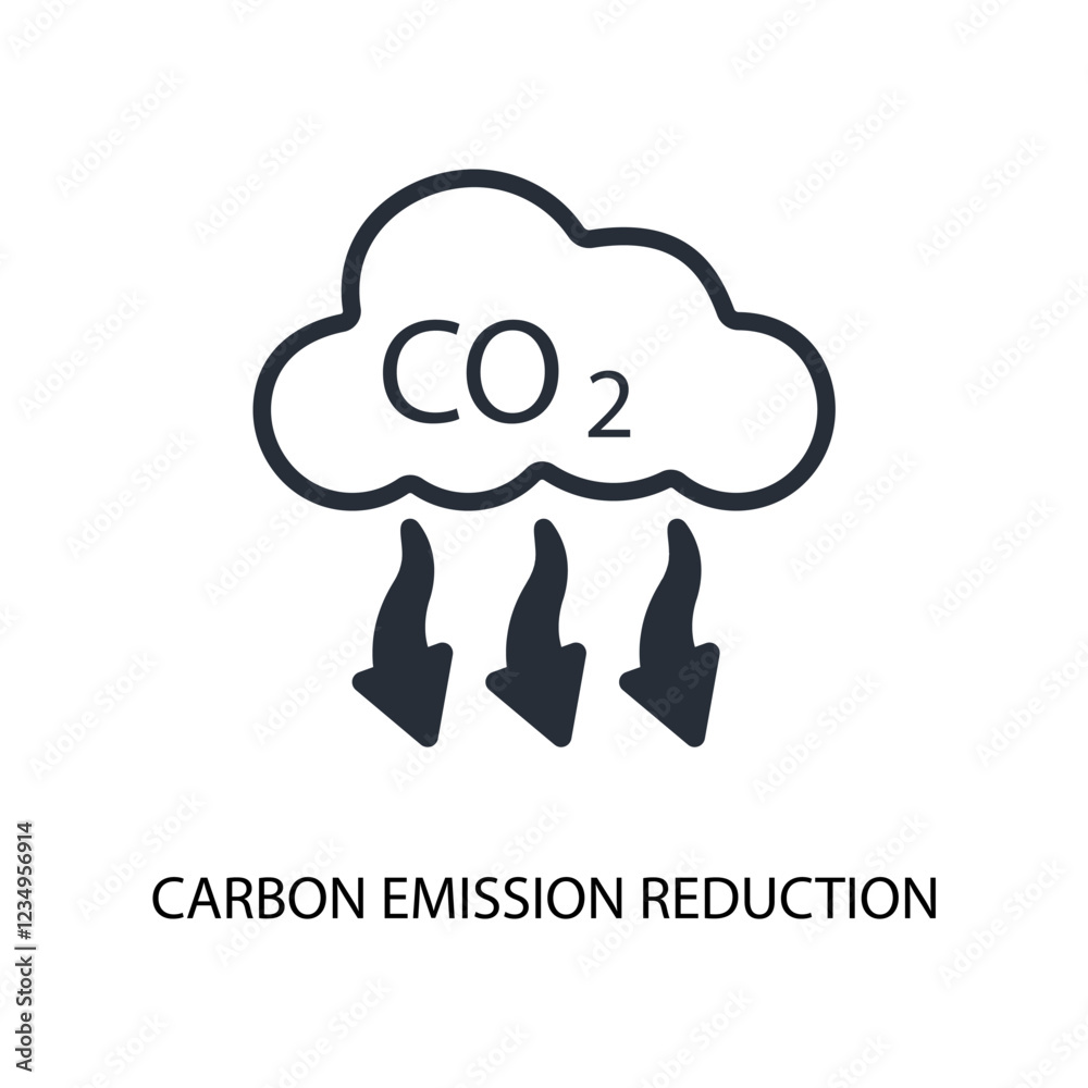 carbon emissions reductions icon. vector.Editable stroke.linear style sign for use web design,logo.Symbol illustration. carbon emissions reductions icon. vector.Editable stroke.linear style sign for use web design,logo.Symbol illustration.