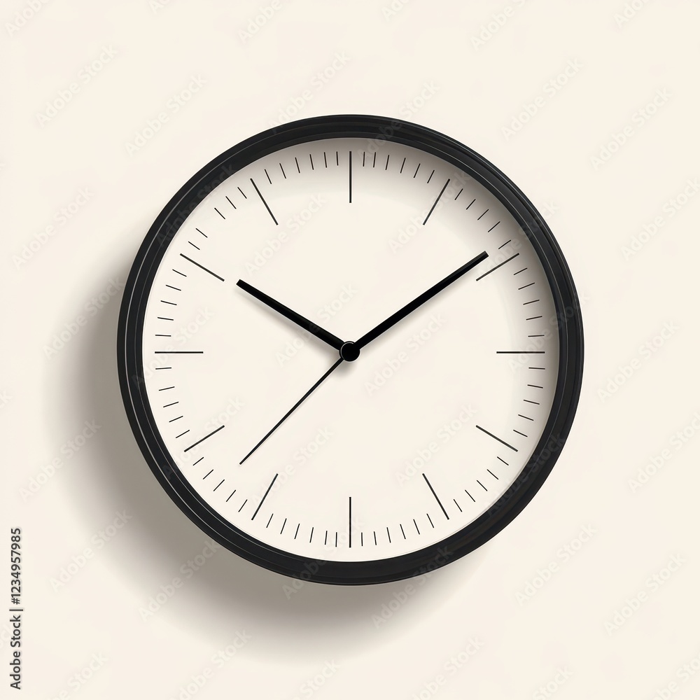 A simple black framed analog wall clock A simple black framed analog wall clock