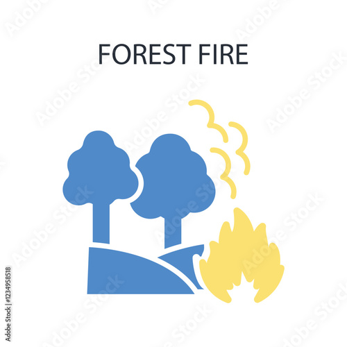 Forest fire icon. vector.Editable stroke.linear style sign for use web design,logo.Symbol illustration.