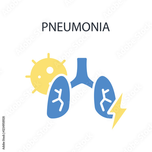 pneumonia icon. vector.Editable stroke.linear style sign for use web design,logo.Symbol illustration.