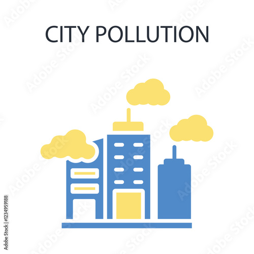 city pollution icon. vector.Editable stroke.linear style sign for use web design,logo.Symbol illustration.