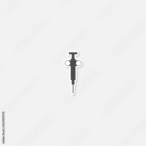 Concept of biopsy icon sticker isolated on gray background