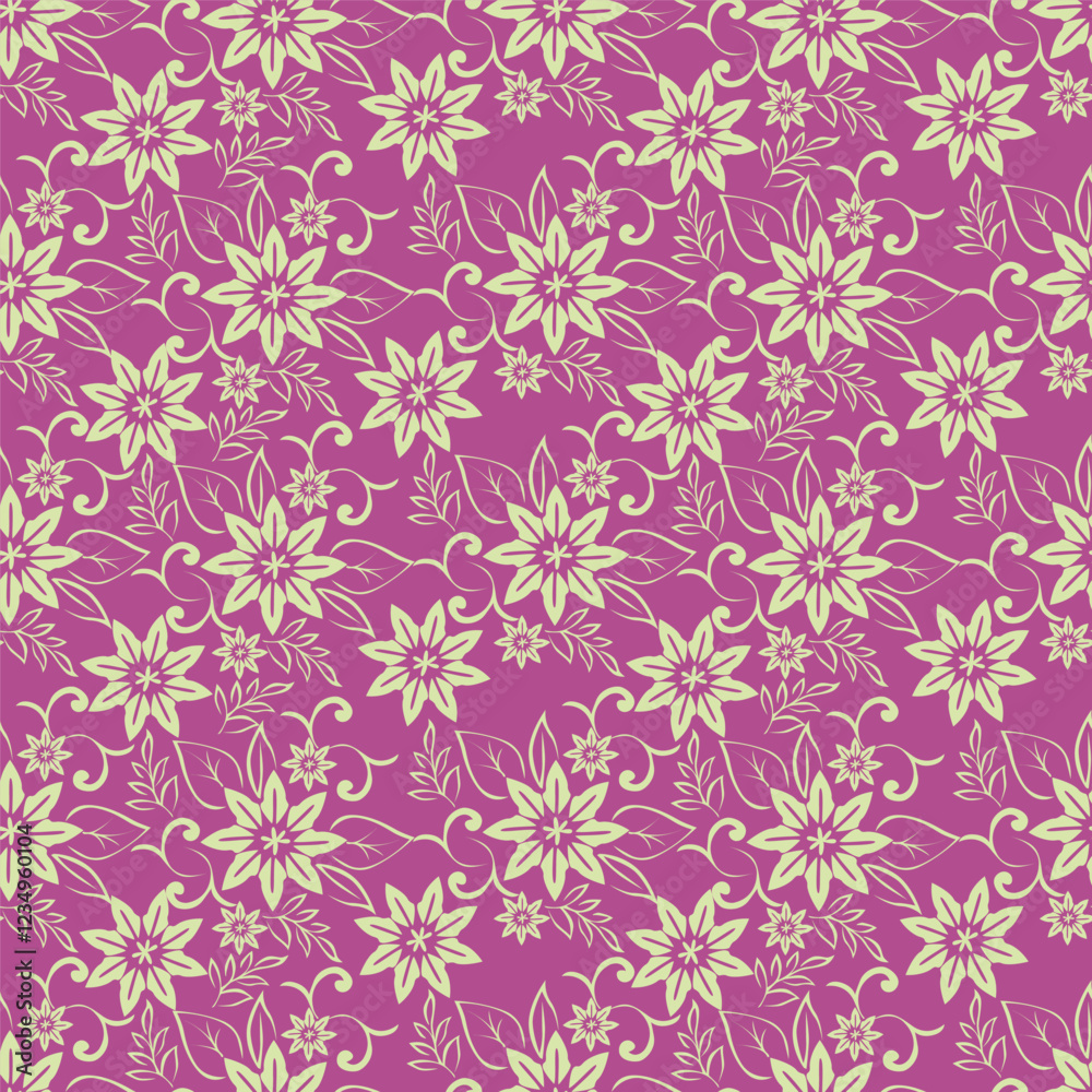 Floral Seamless Vector Illustration pattern background. Ornamental flower design for use all of fabric print wrapping paper and others. All over design ready to print. Floral Seamless Vector Illustration pattern background. Ornamental flower design for use all of fabric print wrapping paper and others. All over design ready to print.
