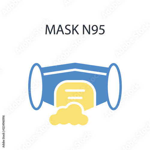 mask n95 icon. vector.Editable stroke.linear style sign for use web design,logo.Symbol illustration.