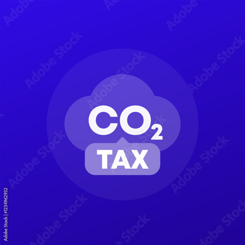 carbon tax icon, co2 emission taxation, transparent design