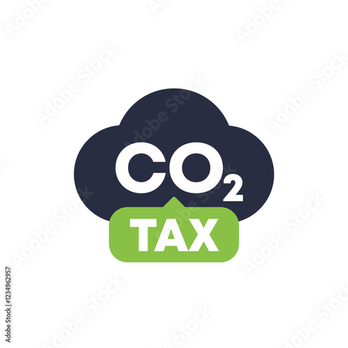 carbon tax icon, co2 emission taxing