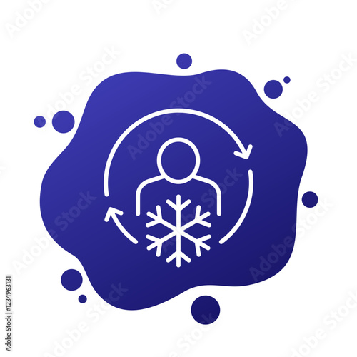 cold therapy or cryotherapy icon, line vector