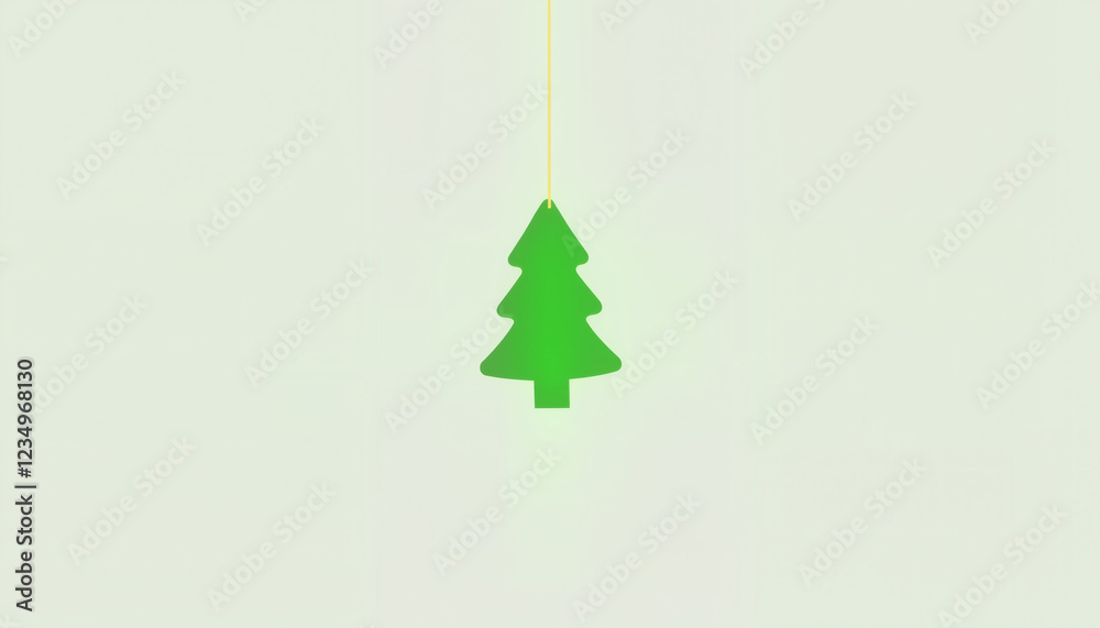 Obraz premium Minimalist pine tree air freshener illustration