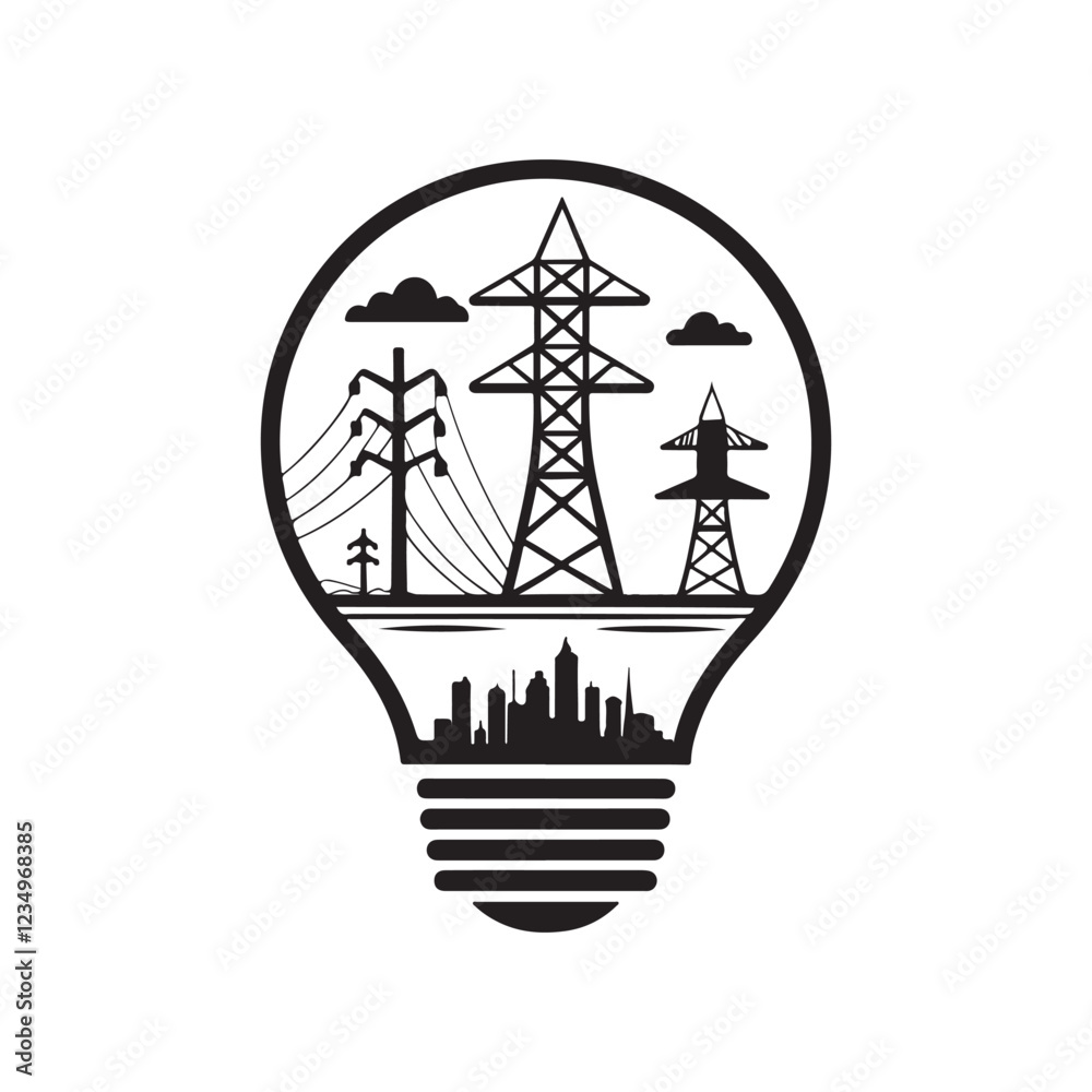 electrical symbol silhouette vector line art logo electrical symbol silhouette vector line art logo