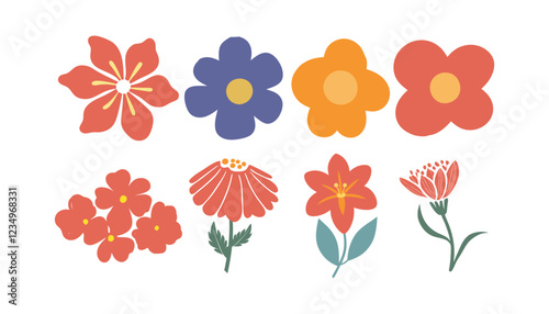 Collection of flowers icon. Vector botanical flowers on white  background. style for banners, wallpaper, posters, websites, online shopping.Vector illustration design and creative idea.
