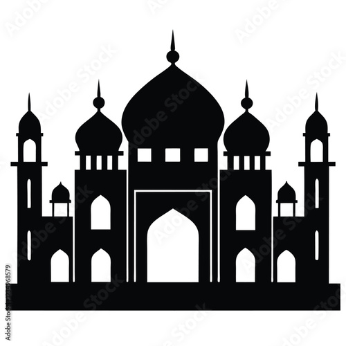 Tableau sur toile Persian Palace Silhouette Vector Illustration