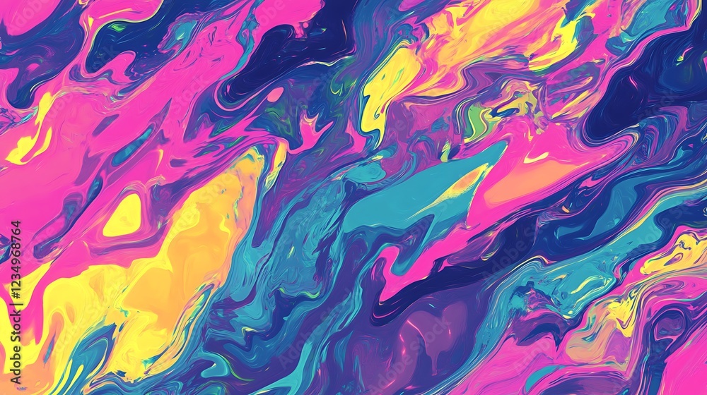 Abstract Swirling Neon Paint Color Design Abstract Swirling Neon Paint Color Design